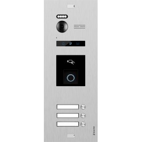 BALTER EVO-HD-FN-3FAM Silver Türstation für 3 Teilnehmer mit Fingerprintmodul und Full HD Video (1080p), 2-Draht IP-BUS Technologie (Video / Audio / Strom), 175° Weitwinkelkamera